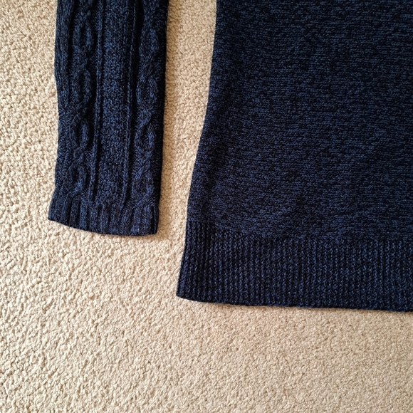 St. John's Bay Knit Sweater Women's Size Medium Blue Black Cable Acrylic Top - Picture 9 of 13